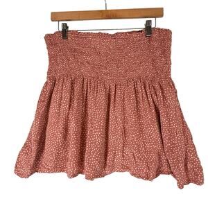 Abercrombie & Fitch Smocked Babydoll Bandeau Tube Top Womens SIZE XL Dot Straple